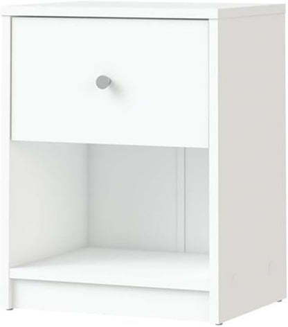 Home Square 3 Piece Bedroom Set with 6-Drawer Double Dresser and Two of 1-Drawer Nightstand in White