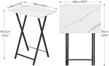 HOOBRO Folding TV Tray Tables, Set of 2 Stable Snack Table for Small Space