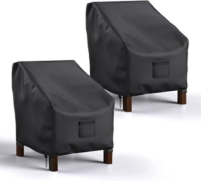 Patio Chair Covers Waterproof, Mrrihand Lounge Deep Seat Cover, Heavy Duty Outdoor Lawn Patio Furniture Covers (31" W x 38" D x 30" H - 2 Pack)