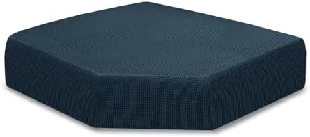 Seat Cushion Cover and Back Covers for Corner Sofa Stretch Jacquard, Non Slip L Shaped Sofa Slipcover with Storage Ottoman, Sectional Couch Cover for Chaise Lounge (Denim blue,Corner seat cover)