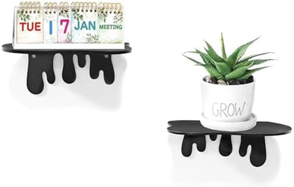SetGame 2-Pack Small Acrylic Shelves, 7 Inch Floating Shelves, Black