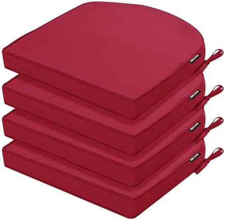 Outdoor Chair Cushions Set of 4, 17 x 16 Inch Waterproof Seat Pads