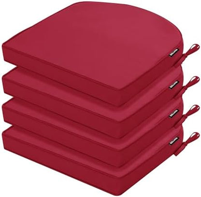 Outdoor Chair Cushions Set of 4, 17 x 16 Inch Waterproof Seat Pads