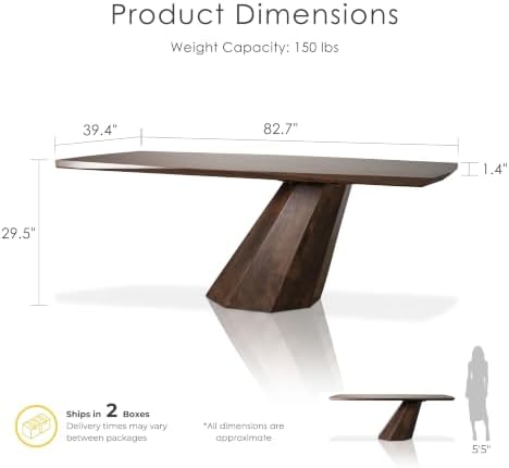 Furniture of America Premier Nazaen Solid Wood Dining Table, Rich Walnut
