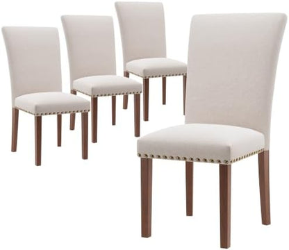 MALOL High Back Dining Chairs Set of 4, Beige