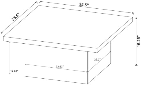 Coaster Devar 35.5-Inch Square Coffee Table White High Gloss 710898