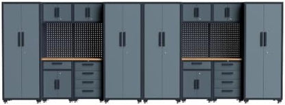 16-Pack Garage Storage Cabinet System with Workbench and Pegboard