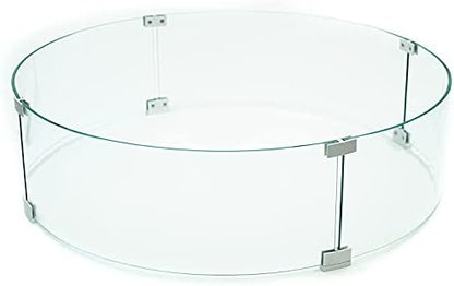 AMS Fireplace 46” Round Clear Tempered Glass Wind Guard f/Fire Pit Tables