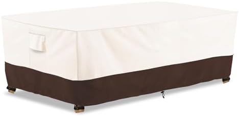 Bitubi Waterproof Patio Coffee Table Cover, Rectangular Outdoor Small Side Table Cover - Fits up to 48L x 28W x 16H inches, Brown
