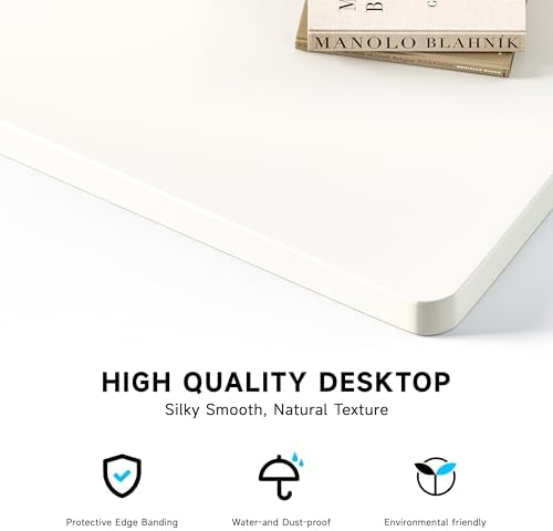 BIZUM Whole-Piece Particle Board Table Top Wood Countertop for Standing Desk DIY, 63x28x1 Inch White Desk Top