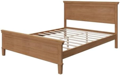 Merax Full Size Platform Bed Frame with Headboard, Wood Slat Support
