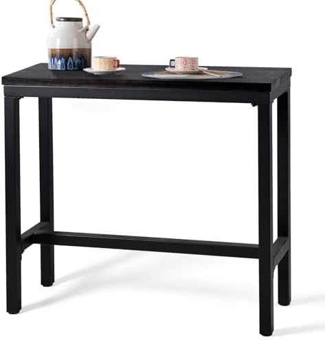 Vintage Rectangle Bar Table 41.3inch Height Narrow Pub Desk Farmhouse Display Stand in Hallway Industrial Breakfast Table for Kitchen Living Room