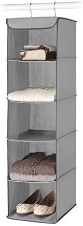 Whitmor 5 Section Closet Organizer - Hanging Shelves with Sturdy Metal Frame
