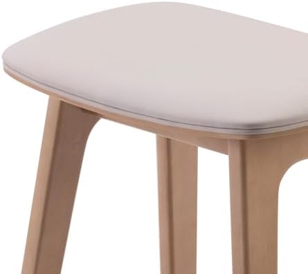 Plank+Beam Beryl Bar Stool, Upholstered, Set of 2, Blonde/Sesame