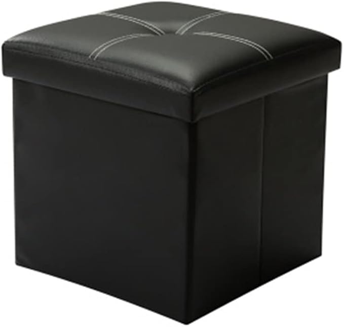 Zerodeko Boy Girl Folding Storage Cube Organizer Box for Toys Clothes and Books Lightweight Linen Basket Black for Home Travel Picnics and Camping