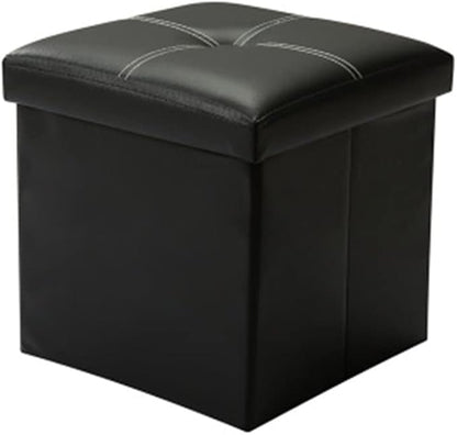 Zerodeko Boy Girl Folding Storage Cube Organizer Box for Toys Clothes and Books Lightweight Linen Basket Black for Home Travel Picnics and Camping