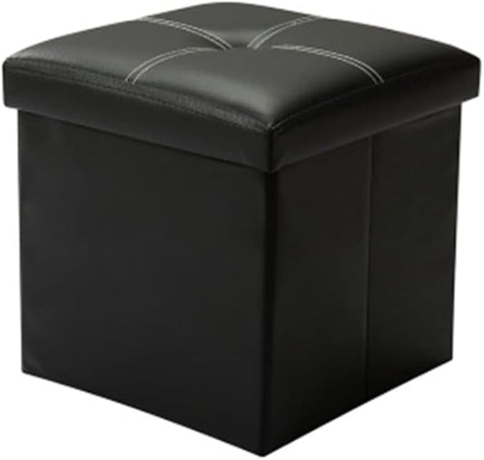 Zerodeko Boy Girl Folding Storage Cube Organizer Box for Toys Clothes and Books Lightweight Linen Basket Black for Home Travel Picnics and Camping