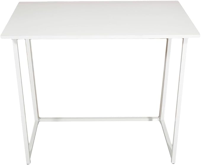 Folding Desk, Simple Assembly Computer Table, Simple Collapsible Space-Saving Home Office Desk for Small Room, Office, Bedroom, Living Room, Game Room, Study Table, Laptop Desk White