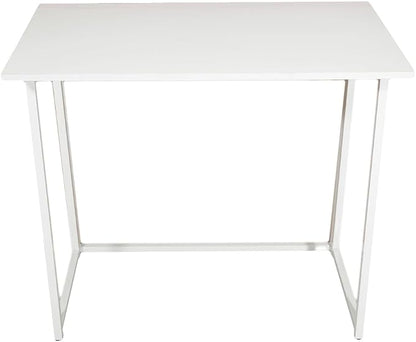 Folding Desk, Simple Assembly Computer Table, Simple Collapsible Space-Saving Home Office Desk for Small Room, Office, Bedroom, Living Room, Game Room, Study Table, Laptop Desk White