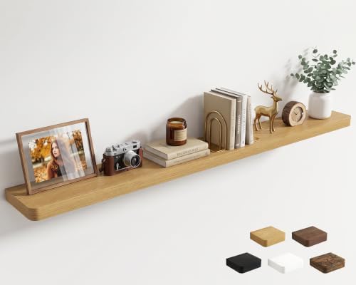 RICHFOCUS 72Inch Long Floating Shelves for Wall 1Pack, Oak, 8" Deep