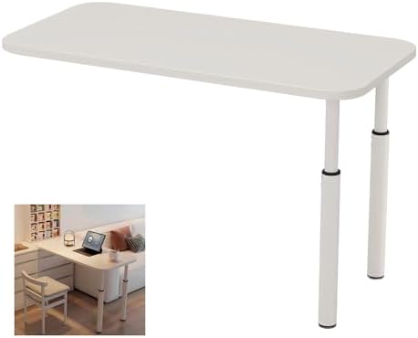 CycleCrew Large L-Shaped Desk Extension, 47.2" L Freestanding Desk Extender with Adjustable Height, Full-Size Tabletop Extension for Existing Desk, Space Saving Workstation Expansion for Home Office