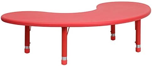 EMMA + OLIVER Red 65x35 Adjustable Height Activity Table
