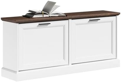 SoBuy Narrow Shoe Bench with Flip Drawers