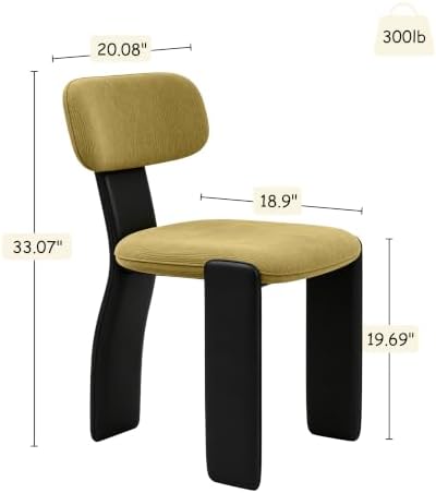 Dining Chairs, Wide Seat with Backrest for Kitchen, Tangerine