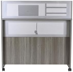 NBF Reception Desk Standing Height Workstation with Mobile Casters for Office Lobby, 48" W x 30" D, Gray, At Work Collection