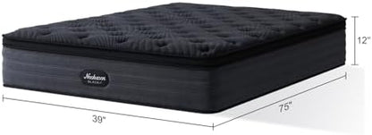 Twin Mattress, 12 Inch Memory Foam Hybrid Mattress with Cooling Gel Foam, Relieve Pressure with Medium Firm Support, Fiberglass Free CertiPUR-US Certified, 75''L x 39''W, Black