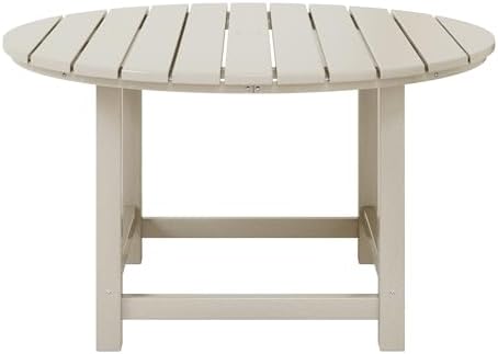 WestinTrends Malibu Kids Outdoor Patio Furniture HDPE 38" Wide Round Dining Table, Sand