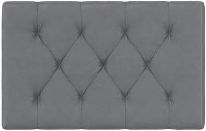 SIMPLIHOME Waverly 28" Wide Vegan Leather Rectangle Ottoman in Stone Grey