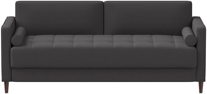 Studio Living® Lexington 75.6" Sofa, Mid-Century Modern, Pocket Coil Comfort, Easy Assembly, Woven Fabric, Heather Gray