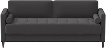 Studio Living® Lexington 75.6" Sofa, Mid-Century Modern, Pocket Coil Comfort, Easy Assembly, Woven Fabric, Heather Gray
