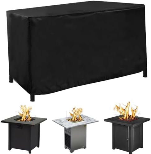 Fire Pit Cover-44"L x 26"W x 24"H,Waterproof Patio Outdoor Cover,600D Heavy Duty Fabric with PVC Coating,Weather Resistant,Fit for Table Propane Gas Firepit