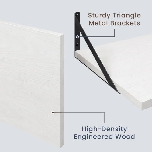 Dreamland Wall Mounted Floating Shelves Set of 2, 55x12, White