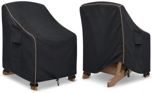 Adirondack Chair Covers 2 Pack,Waterproof Heavy Duty Outdoor Chair Covers,Adirondack Patio Chair Covers for Outdoor Furniture,(33W x 35 D x 36 H inches),Black