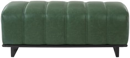 Merax 49" Indoor Dining Bench, Green PU Leather Upholstered Bench with Rubberwood & Plywood Frame, 250 lbs Capacity for Dining Room & Living Area