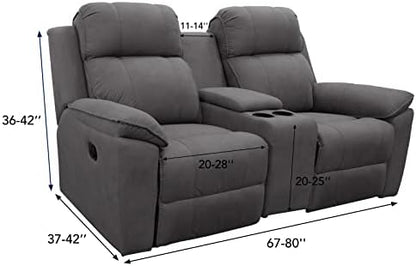 Easy-Going 1 Piece Reclining Loveseat with Middle Console Slipcover