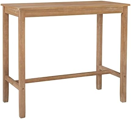 Linon 42 inch Height Pub Claridge Table, Distressed Brown Bar