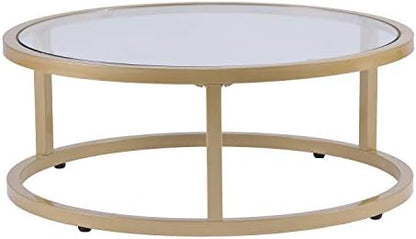 SEI Furniture Evelyn Glam Nesting Coffee Table 2-pc Set, Gold