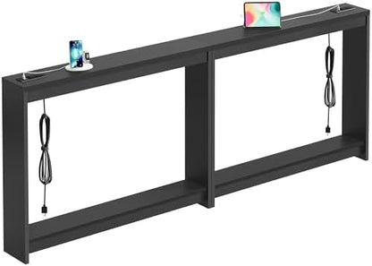FAVOOSTY 78.8" Sofa Tables Narrow Long Console Table Behind Counch, Black