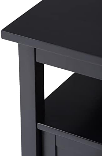 SIMPLIHOME Warm Shaker 20" Wide End Tables in Black (Set of 2)