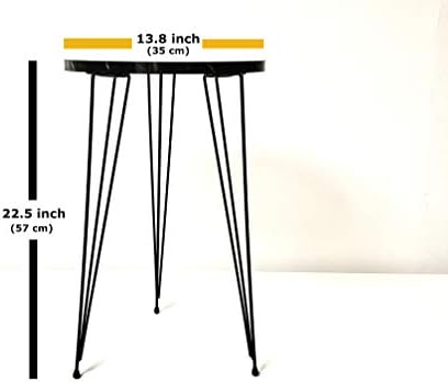 Set of 2 End Table - High Gloss Grey Wood Round Sofa Side Coffee Tables for Small Spaces, Nightstand Bedside Table with Metal Silver Legs for Small Spaces