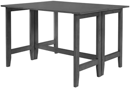 Merax Wooden 18"- 36" Extendable Rectangular Dining Table with Drop Leaf, Fits up to 4, Easy Assemble, Gray