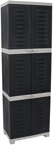 Sunnydaze 72" Garage Storage Cabinet with Locking Doors & Shelves, Gray