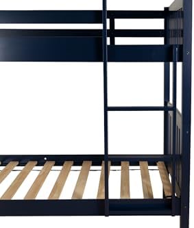 Kodiak Furniture Claire Twin Over Twin Bunk Bed, Twin, Navy Blue (Mattresses Not Included)