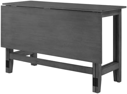 Merax Wooden 18"- 36" Extendable Rectangular Dining Table with Drop Leaf, Fits up to 4, Easy Assemble, Gray