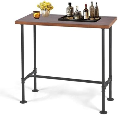 Rustic Dinner Table for Kitchen Dining Room 41.3inch Height Industrial Rectangle Bar Table Farmhouse Narrow Pub Table Vintage Display Stand in Hallway