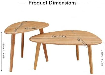 Nesting Coffee Table Set of 2-Mid Century Modern Coffee Table
